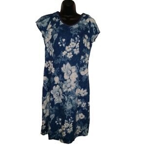Vtg Napa Valley Dress Womens 8 Floral Blue Boho Full Zip Cottagecore Summerwear